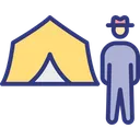 Free Camping Person Tent Icon