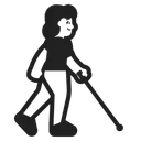 Free With White Cane Icon