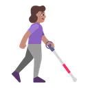 Free With White Cane Icon