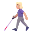 Free With White Cane Icon