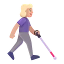 Free With White Cane Icon