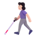 Free With White Cane Icon