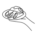 Free White Line Cannoli Illustration Cannoli Food Icon