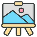 Free Canvas Easel Paint Brush Icon