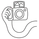 Free White Line Take A Photoshoot Illustration Capturing Moments Photography Session Icon