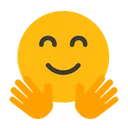 Free Cara Sonriente Con Las Manos Abiertas Emocion Emoticono Icono