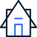 Free Casa Azul Negro Lineal Icon