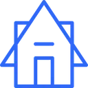 Free House Blue Outline Diversos Estilo De Vida Ícone