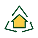 Free Casa Verde Renovacao Ecologicamente Correta Ícone