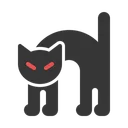 Free Cat Halloween Black Icon