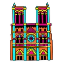 Free Ilustracao Vibrante De Notre Dame De Paris Catedral Historica Marco De Paris Ícone