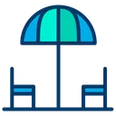Free Chairs Umbrella Dinning Area Icon