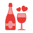 Free Champagne Valentine Love Icon