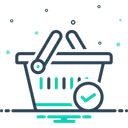 Free Checked Merchandise Basket Icon