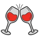 Free Toasting Cheers Wine Glasses Icon