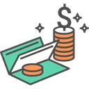 Free Cheque Dollar Coins Icon