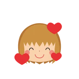 Free Chica sonriendo con corazones  Icono