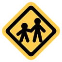 Free Child Crossing Pedestrian Icon