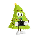Free Christmas Tree Mascot Sticker Art Icon