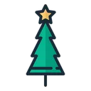 Free Christmas Tree With Star  Icon