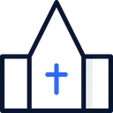 Free Church Blue Black Lineal Icon