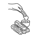 Free White Line Churros Illustration Churros Food Icon