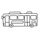 Free White Line Public Bus Illustration Mass Transit City Bus Icon
