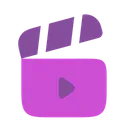 Free Clapperboard Open Play Icon