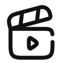 Free Clapperboard Open Play  Icon