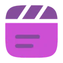 Free Clapperboard Text  Icon