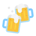 Free Beer Mugs Flat Icon