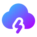 Free Cloud-angled-zap  Icon