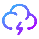 Free Cloud Angled Zap Icon