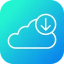 Free Cloud Data Downloading Icon