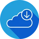Free Cloud Data Downloading Icon