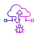 Free Cloud Data Attack Icon