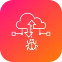 Free Cloud Data Attack Icon