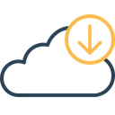 Free Cloud Data Downloading Icon