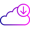 Free Cloud Data Downloading Icon