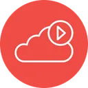 Free Cloud Media Play Icon