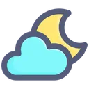Free Cloudy Moon Night Icon