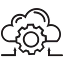 Free Cloud Networking Cloud Sharing Cog Icon