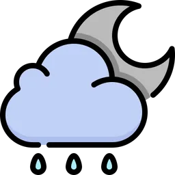Free Cloud rain moon  Icon