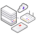 Free Cloud Storage Database Data Warehouse Icon