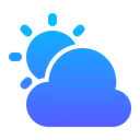 Free Cloudy Cloud Sun Icon