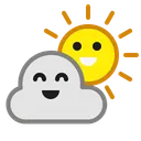 Free Cloudy Sun Happy Icon