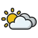Free Cloudy Clouds Sun Icon