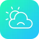 Free Cloudy Cloud Sad Icon