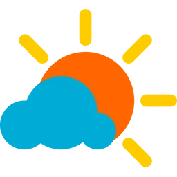 Free Cloudy Sun  Icon