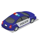 Free Coche Policia Atras Icono